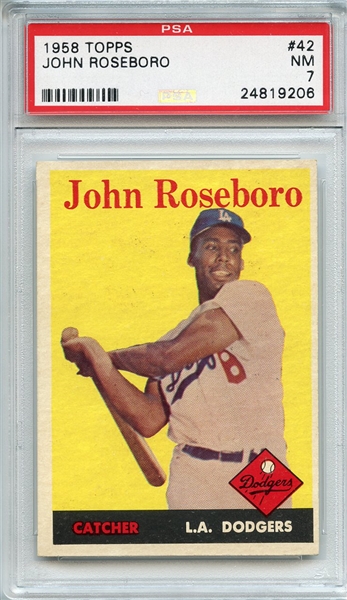 1958 Topps 42 John Roseboro RC PSA NM 7