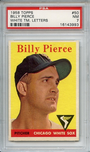 1958 Topps 50 Billy Pierce PSA NM 7