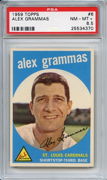 1959 Topps 6 Alex Grammas PSA NM-MT+ 8.5