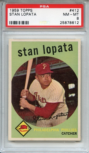 1959 Topps 412 Stan Lopata PSA NM-MT 8