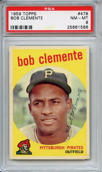 1959 Topps 478 Roberto Clemente PSA NM-MT 8