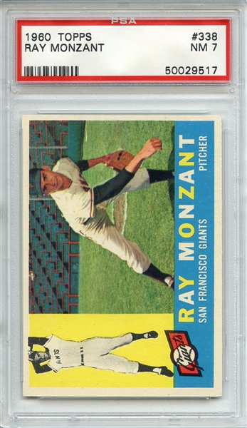1960 Topps 338 Ray Monzant PSA NM 7