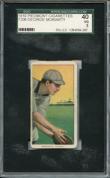 T206 Piedmont 350 George Moriarty SGC VG 40 / 3