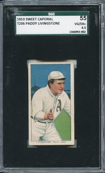 T206 Sweet Caporal 350 Paddy Livingstone SGC VG/EX+ 55 / 4.5