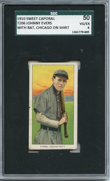 T206 Sweet Caporal 350 Johnny Evers SGC VG/EX 50 / 4