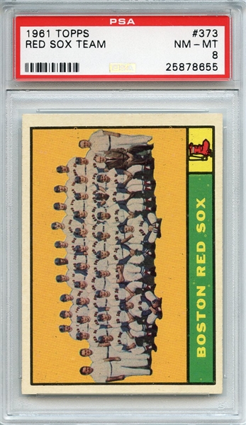 1961 Topps 373 Boston Red Sox Team PSA NM-MT 8