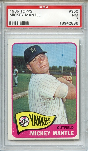1965 Topps 350 Mickey Mantle PSA NM 7
