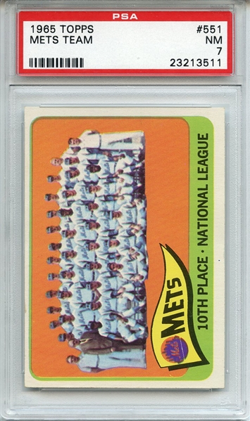 1965 Topps 551 New York Mets Team PSA NM 7