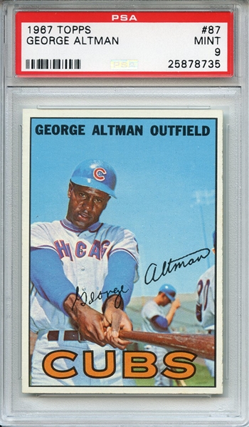 1967 Topps 87 George Altman PSA MINT 9
