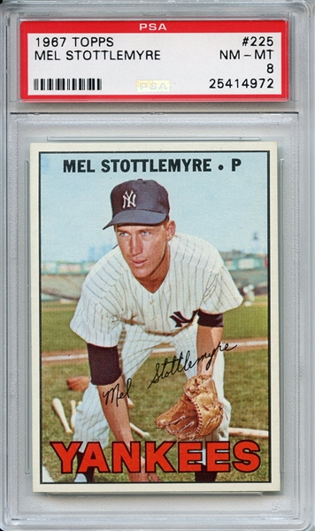 1967 Topps 225 Mel Stottlemyre PSA NM-MT 8