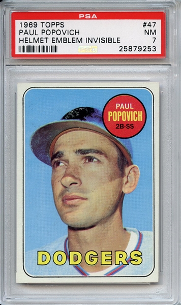 1969 Topps 47 Paul Popovich PSA NM 7