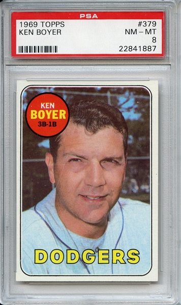 1969 Topps 379 Ken Boyer PSA NM-MT 8