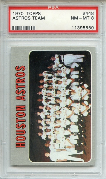 1970 Topps 448 Houston Astros Team PSA NM-MT 8