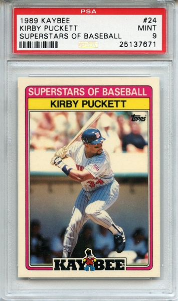 1989 Kaybee 24 Kirby Puckett PSA MINT 9