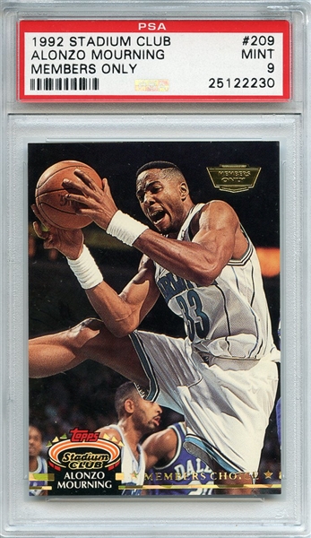 1992 Stadium Club Members Only 209 Alonzo Mourning RC PSA MINT 9