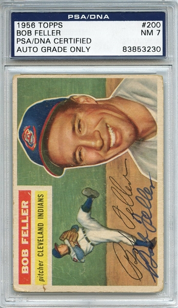 Bob Feller Signed 1956 Topps Baseball Card PSA/DNA
