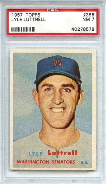 1957 Topps 386 Lyle Luttrell PSA NM 7