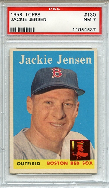 1958 Topps 130 Jackie Jensen PSA NM 7