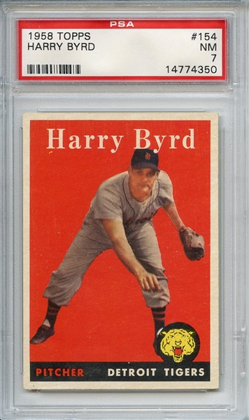 1958 Topps 154 Harry Byrd PSA NM 7
