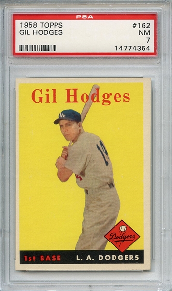 1958 Topps 162 Gil Hodges PSA NM 7
