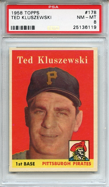 1958 Topps 178 Ted Kluszewski PSA NM-MT 8