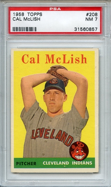 1958 Topps 208 Cal McLish PSA NM 7