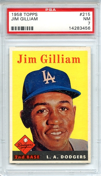 1958 Topps 215 Jim Gilliam PSA NM 7