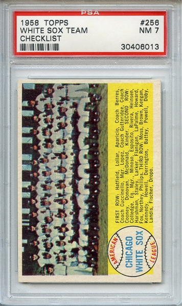 1958 Topps 256 Chicago White Sox Team PSA NM 7