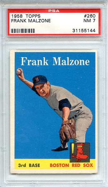 1958 Topps 260 Frank Malzone PSA NM 7