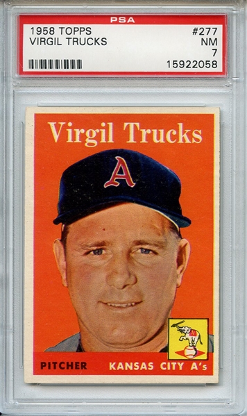 1958 Topps 277 Virgil Trucks PSA NM 7