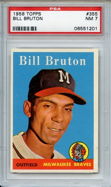 1958 Topps 355 Bill Bruton PSA NM 7