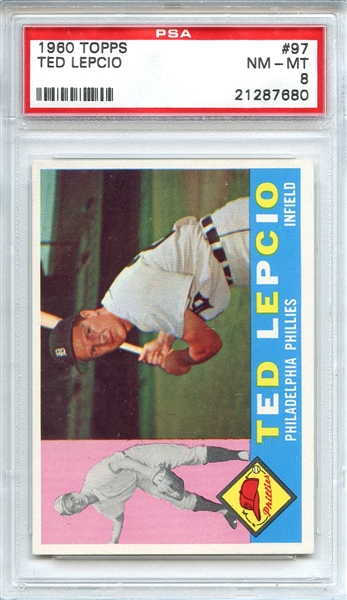 1960 Topps 97 Ted Lepcio PSA NM-MT 8
