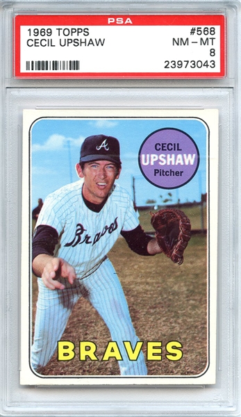 1969 Topps 568 Cecil Upshaw PSA NM-MT 8