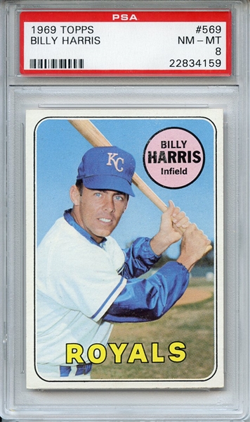 1969 Topps 569 Billy Harris PSA NM-MT 8