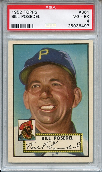 1952 Topps 361 Bill Posedel PSA VG-EX 4