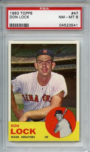 1963 Topps 47 Don Lock PSA NM-MT 8