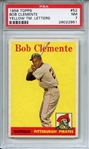 1958 Topps 52 Roberto Clemente Yellow Letters PSA NM 7
