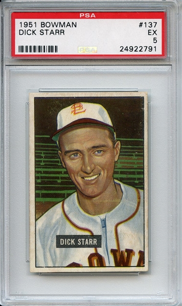 1951 Bowman 137 Dick Starr PSA EX 5