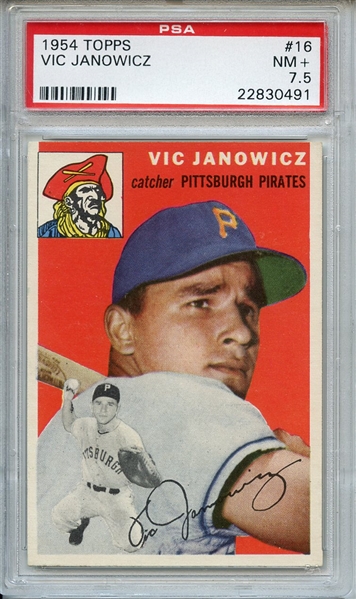 1954 Topps 16 Vic Janowicz PSA NM+ 7.5