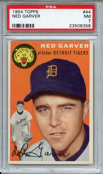 1954 Topps 44 Ned Garver PSA NM 7