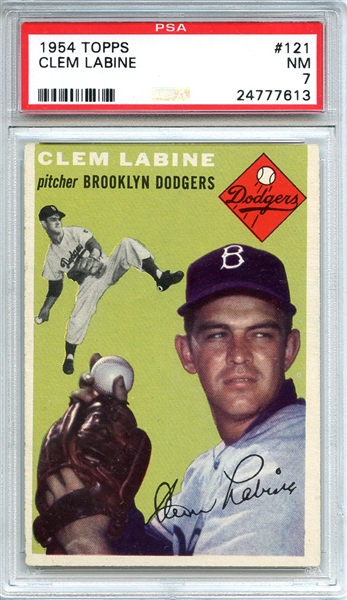 1954 Topps 121 Clem Labine PSA NM 7