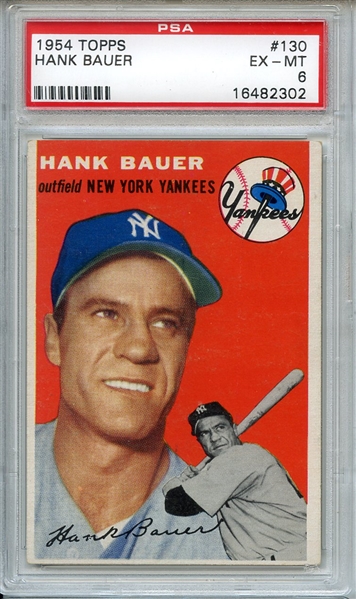 1954 Topps 130 Hank Bauer PSA EX-MT 6