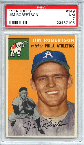 1954 Topps 149 Jim Robertson PSA NM 7