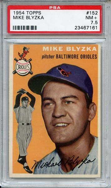 1954 Topps 152 Mike Blyzka PSA NM+ 7.5