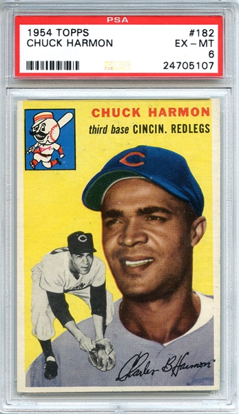 1954 Topps 182 Chuck Harmon PSA EX-MT 6