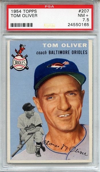 1954 Topps 207 Tom Oliver PSA NM+ 7.5