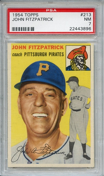 1954 Topps 213 John Fitzpatrick PSA NM 7