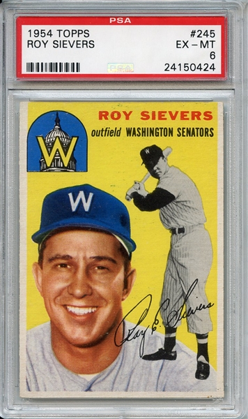 1954 Topps 245 Roy Sievers PSA EX-MT 6