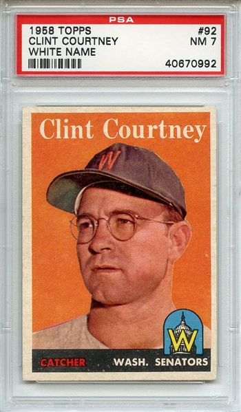 1958 Topps 92 Clint Courtney PSA NM 7