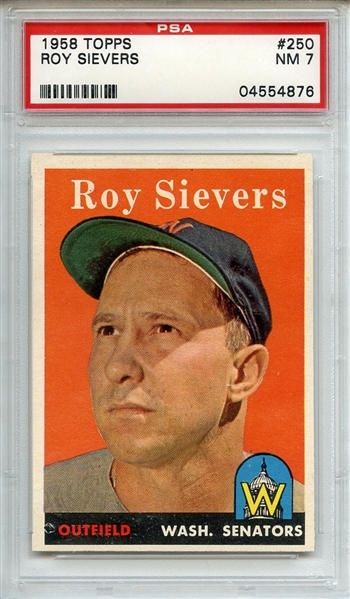 1958 Topps 250 Roy Sievers PSA NM 7